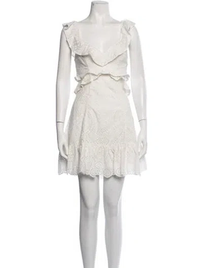 Pre-owned Astr Lace Pattern Mini Dress In White