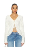 Astr Lacey Cardigan In White