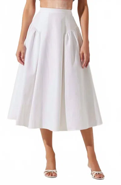 Astr Laila High-waist Midi Skirt In White