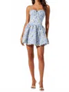 Astr The Label Larissa Floral Print Minidress In Blue