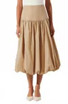 Astr Laryn Drop Waist Bubble Skirt In Tan In Brown