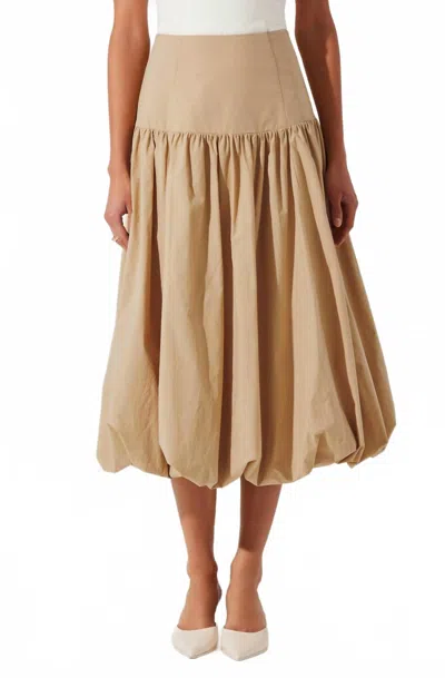 Astr Laryn Drop Waist Bubble Skirt In Tan In Brown
