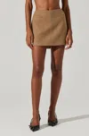 Astr Laudine Wool Blend Mini Skirt In Camel In Brown