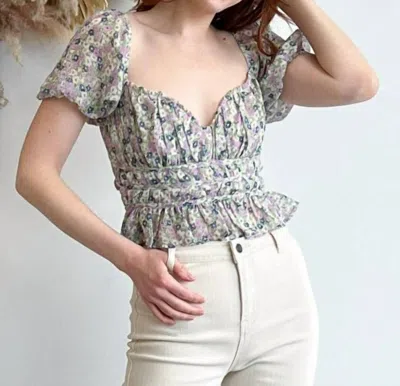 Astr Leigh Top In Lavender In Green