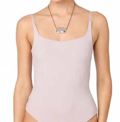 Astr Leikyn Square Neck Tank Bodysuit In Dusty Lavander In Pink