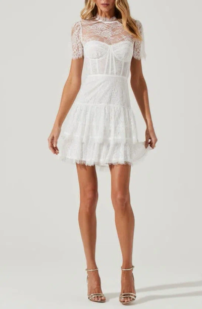 Astr Leilani Lace Cocktail Dress In White
