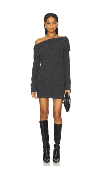 Astr Leya Sweater Dress In Charcoal