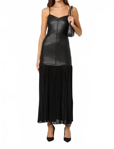 Astr Lezith Faux Leather Maxi Dress In Black