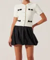 Astr Libi Bubble Mini Skirt In Black