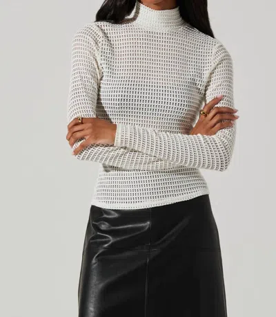 Astr Lida Open Knit Top In Cream In White