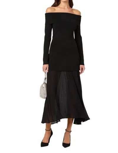 Astr Lidia Mixed Media Maxi Dress In Black