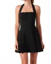 Astr The Label Lilibeth Pleated Halter Minidress In Black