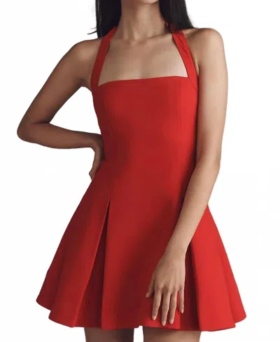 Astr Lilibeth Halter Neck Top Dress In Flame Red