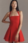 Astr The Label Lilibeth Pleated Halter Minidress In Red