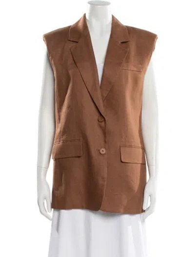 Pre-owned Astr Linen Blazer In Brown