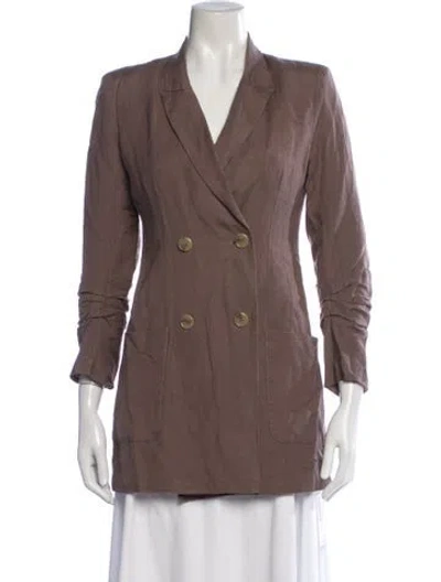 Pre-owned Astr Linen Blazer In Brown