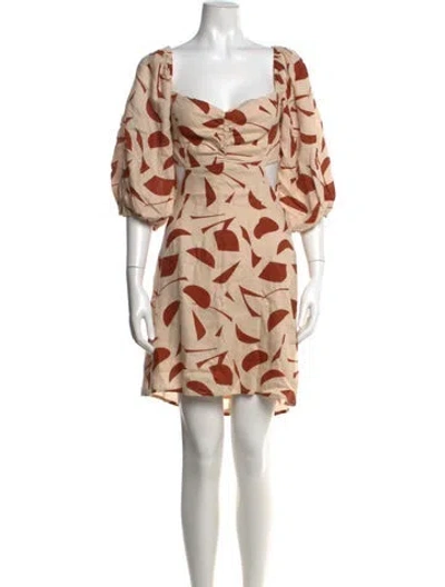 Pre-owned Astr Linen Knee-length Dress In Neutral