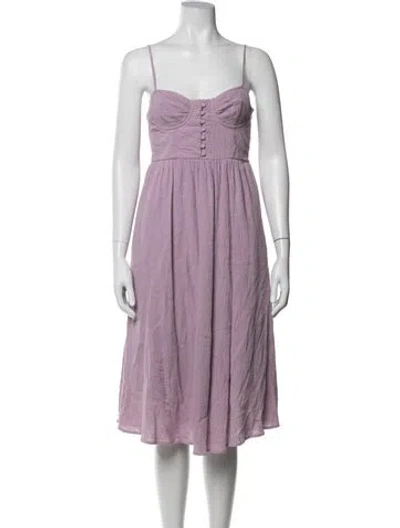 Pre-owned Astr Linen Midi Length Dress In Purple