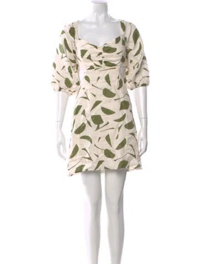Pre-owned Astr Linen Mini Dress In Neutral