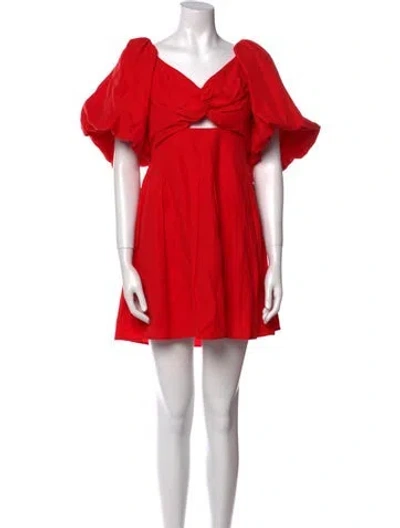 Pre-owned Astr Linen Mini Dress In Red