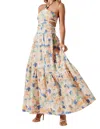 Astr Linnea Halter Maxi Dress In Multi