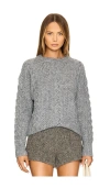 Astr Lisabeth Sweater In Grey