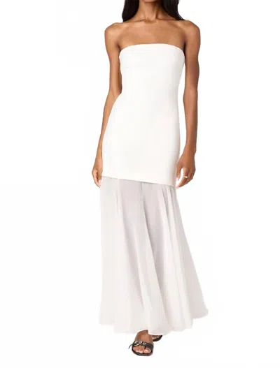 Astr Lizet Strapless Sheer Overlay Maxi Dress In White