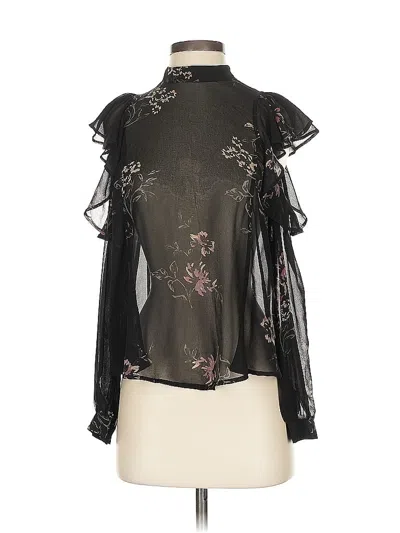 Pre-owned Astr Long Sleeve Blouse In Black