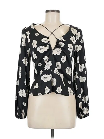 Pre-owned Astr Long Sleeve Blouse In Black