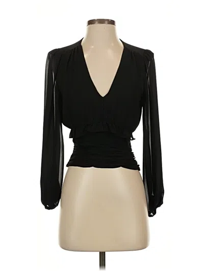 Pre-owned Astr Long Sleeve Blouse In Black