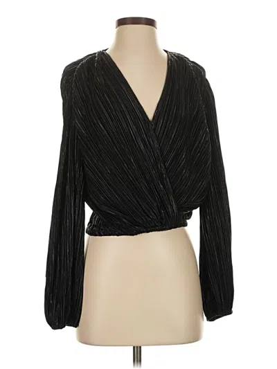 Pre-owned Astr Long Sleeve Blouse In Black