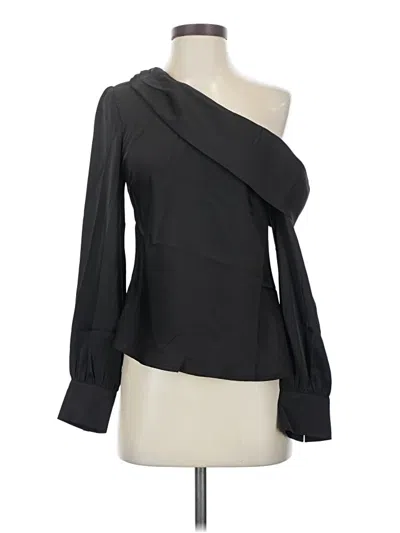 Pre-owned Astr Long Sleeve Blouse In Black