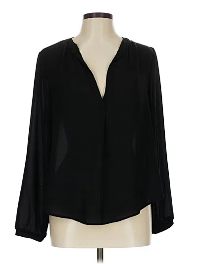 Pre-owned Astr Long Sleeve Blouse In Black