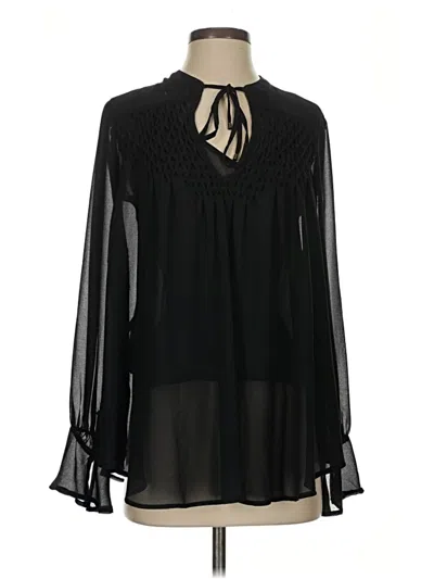 Pre-owned Astr Long Sleeve Blouse In Black