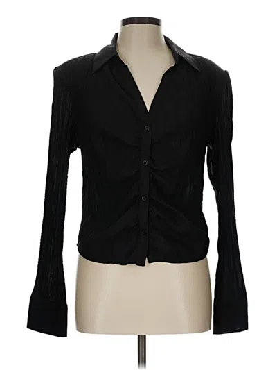 Pre-owned Astr Long Sleeve Blouse In Black