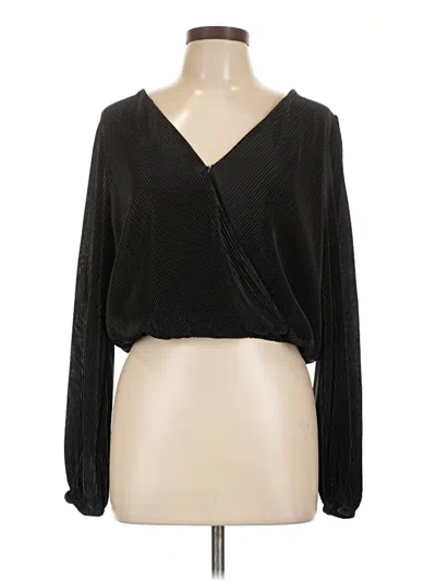 Pre-owned Astr Long Sleeve Blouse In Black