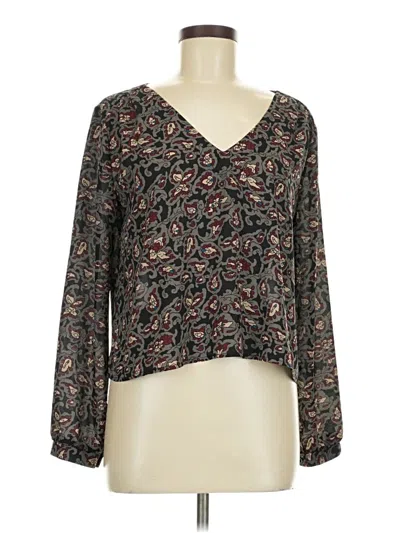 Pre-owned Astr Long Sleeve Blouse In Black