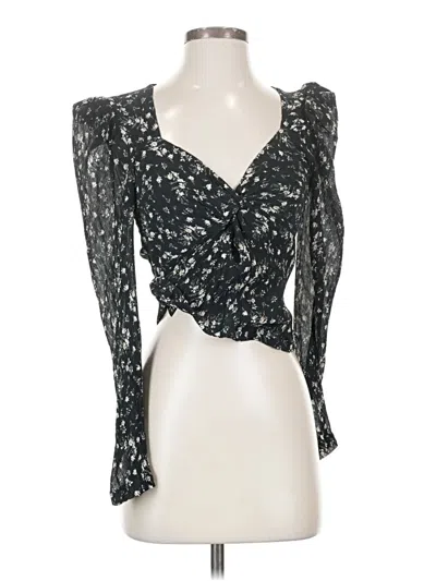 Pre-owned Astr Long Sleeve Blouse In Black