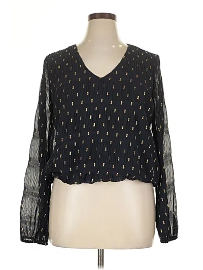Pre-owned Astr Long Sleeve Blouse In Black