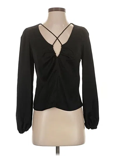 Pre-owned Astr Long Sleeve Blouse In Black