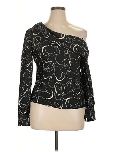 Pre-owned Astr Long Sleeve Blouse In Black