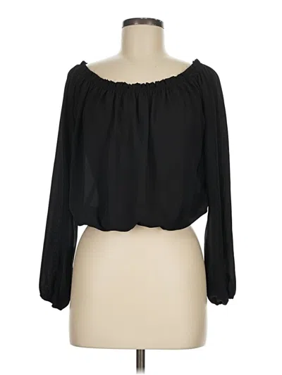 Pre-owned Astr Long Sleeve Blouse In Black