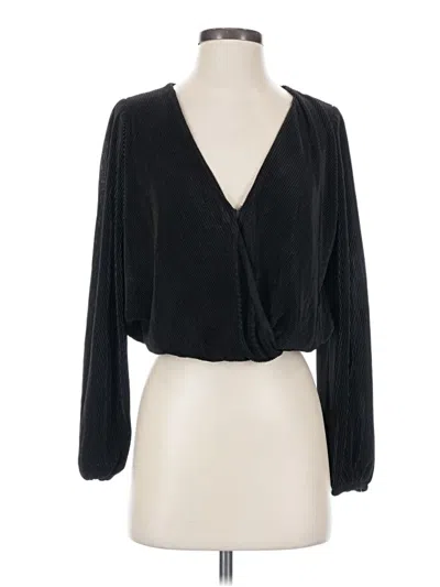 Pre-owned Astr Long Sleeve Blouse In Black