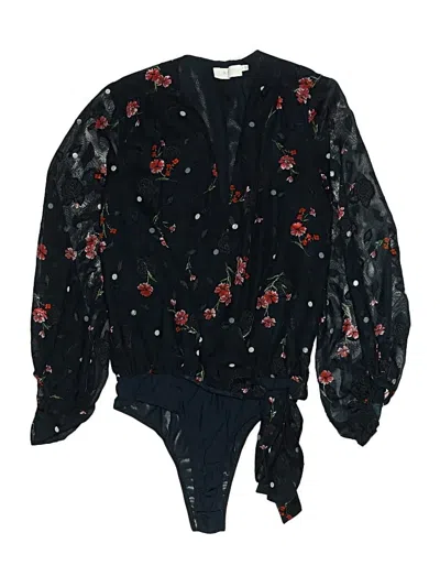 Pre-owned Astr Long Sleeve Blouse In Black