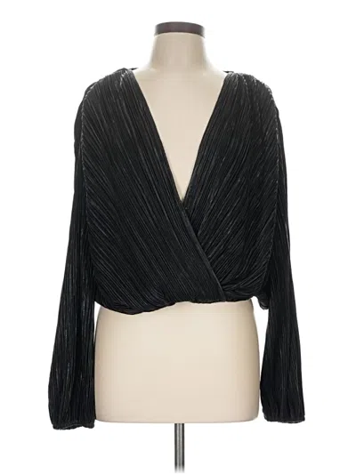 Pre-owned Astr Long Sleeve Blouse In Black