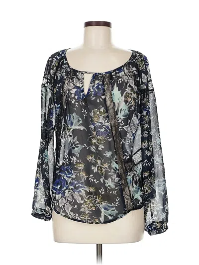 Pre-owned Astr Long Sleeve Blouse In Blue