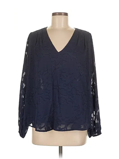 Pre-owned Astr Long Sleeve Blouse In Blue