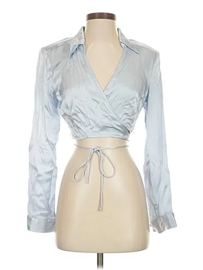 Pre-owned Astr Long Sleeve Blouse In Blue