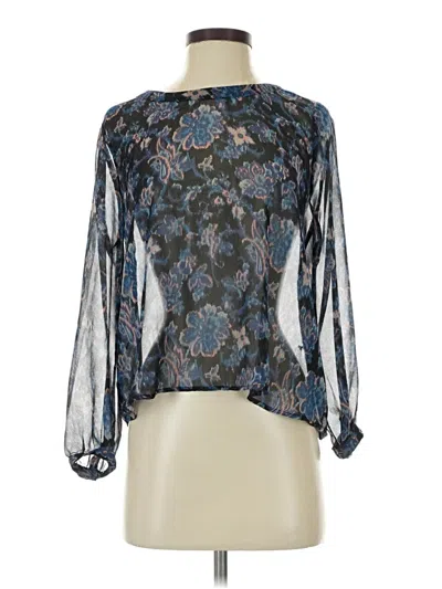 Pre-owned Astr Long Sleeve Blouse In Blue