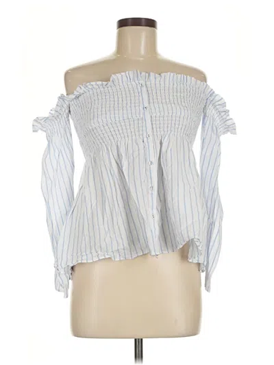Pre-owned Astr Long Sleeve Blouse In Blue